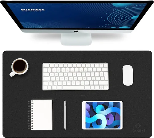 Vista 29 de K KNODEL Alfombrilla de escritorio pequeña de cuero para oficina, para mouse y teclado, alfombrilla para computadora y laptop, protector y cubierta