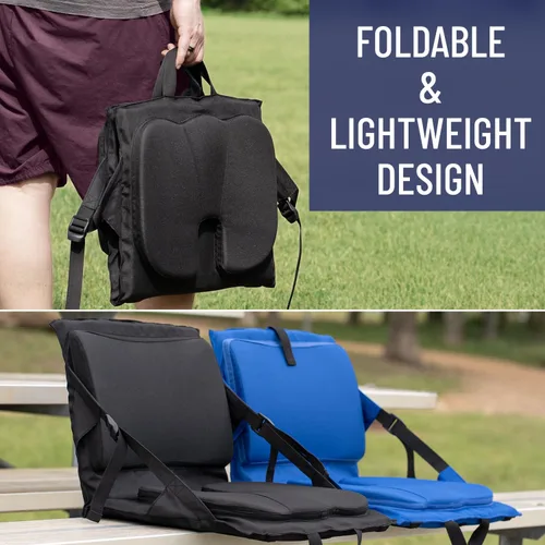 Vista 7 de Everlasting Comfort Asientos de estadio con soporte de respaldo, sillas de espuma viscoelástica ajustables con respaldo y cojín, portátil, cojín