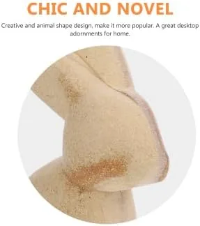 Vista 3 de Wooden Animal Ornaments DIY Painting Set: 2Pcs Ivory Unfinished Bunny Rabbit Figurines for Spring Party Tabletop Decoration and Crafts