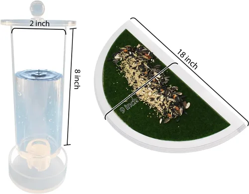 Vista 5 de Comedero para pájaros con ventana con vista de 180° desde el interior de tu hogar, accesorios de césped artificial y bebedero, está diseñado