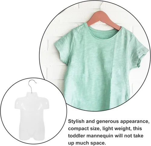 Vista 2 de DOITOOL Torso de maniquí infantil con colgador, 2 piezas, forma de exhibición de ropa 3D para niños, tienda frontal, colgante, ropa de bebé