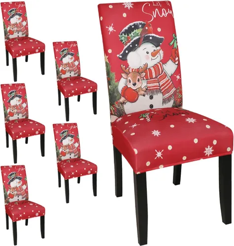 Vista 92 de Fundas para sillas de comedor, juego de 2 fundas, con patrón elástico Parsons, de elastano, extraíbles y lavables, protector para sillas de cocina