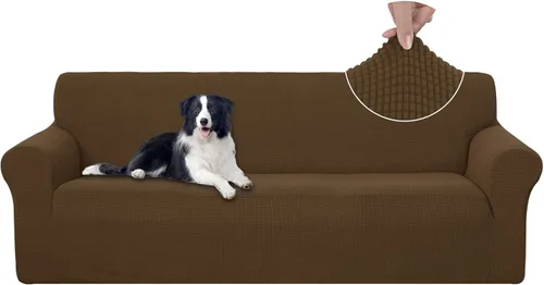 Vista 69 de U-NICE HOME Funda elástica para sofá, lavable, protector de muebles para sofá de 3 cojines, apta para mascotas (sofá, beige)