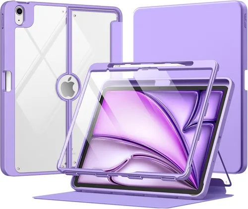 Vista 18 de MoKo Funda para iPad Air de 13 pulgadas M3 2025 y M2 2024 con soporte para lápices, funda para iPad Air 13 [protector de pantalla integrado]