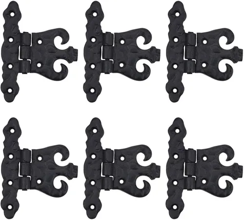 Vista 15 de Renovators Supply Manufacturing Bisagra negra de la puerta del gabinete con el hardware 4,5 adentro. Bisagra rasante resistente del soporte