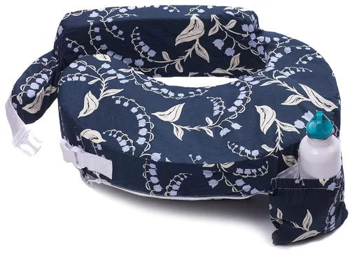 Vista 9 de My Brest Friend Almohada de lactancia original mejorada ergonómica esencial para lactancia materna para mamá y bebé, con práctico bolsillo lateral