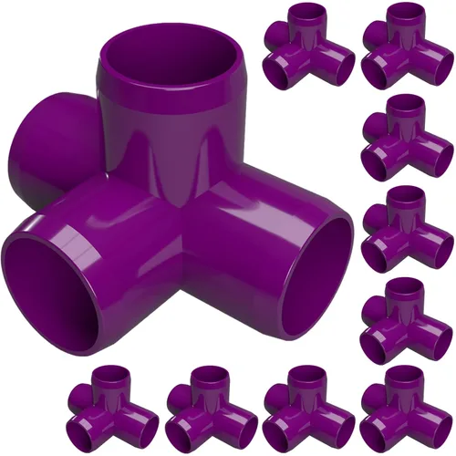 Vista 14 de FORMUFIT Adaptador de PVC de grado de muebles de 4 vías de 1/2 pulgada en color negro, fabricado en Estados Unidos, resistente a los rayos UV, a
