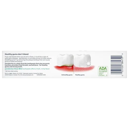 Vista 16 de Pasta dental de menta limpia Parodontax para la salud de las encías, ayuda a prevenir las caries, anticaries y antigingivitis - 3.4 onzas x 3