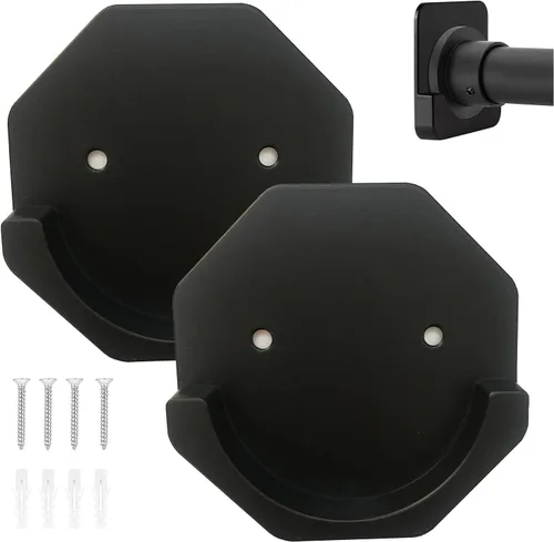 Soporte para cortina de ducha, paquete de 2 soportes adhesivos para colgar en la pared, soportes de barra de tensión para colgar cortinas de baño,