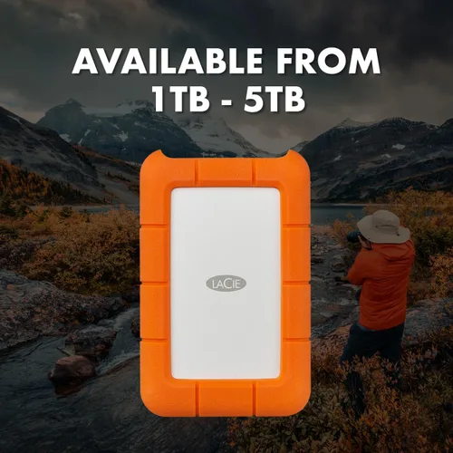 Vista 6 de Mini disco disco duro portátil LaCie Rugged USB 3.0 , Anaranjado