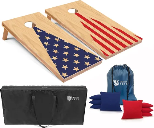 Vista 14 de Tailgating Pros Cornhole Board Set w/Bean Bags and Carrying Case - 4'x2' Corn Hole Toss - Tournament and Lightweight Options - Optional LED Lights