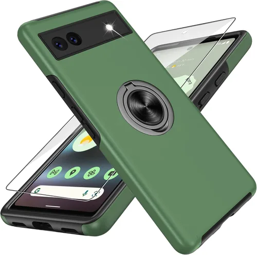 Vista 11 de Gritup Funda para Pixel 6A, funda para Google Pixel 6A con protector de pantalla HD, a prueba de golpes, funda para teléfono Google Pixel 6A