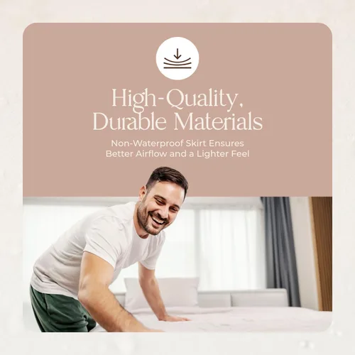 Vista 8 de Protector de colchón orgánico impermeable tamaño individual – Protector de colchón 100% impermeable con protección de triple capa extrasuave