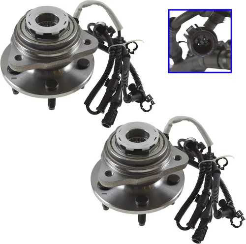Vista 5 de TRQ Juego de 2 rodamientos de rueda delantera y conjunto de cubo 4WD compatible con Ford Ranger Mazda B4000 1998-2000