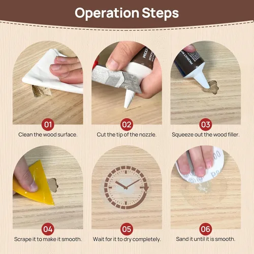 Vista 6 de Boncart Relleno de madera, masilla de madera pintable de 6.15 onzas, fácil de lijar, resistente al encogimiento y a las grietas, reparación rápida