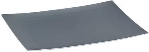 Lillian Tablesettings 7 platos rectangulares de plástico de 5-5/8 pulgadas, 10 unidades, plata (31870)