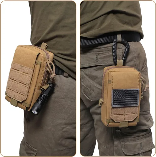 Vista 5 de Bolsa táctica Molle EDC para teléfono móvil, soporte para teléfono móvil, organizador de gadgets