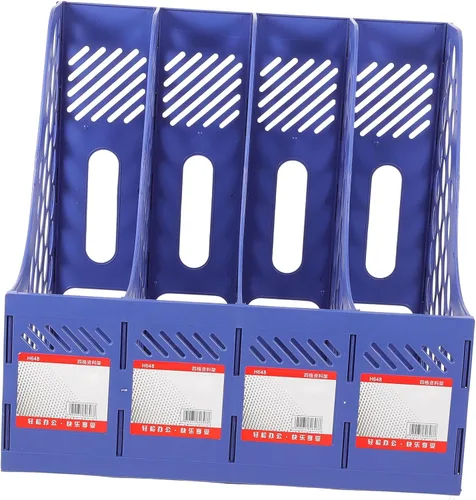 File Organizer Rack Sturdy Desktop File Holder Section Design Easy Assembly Document Storage Shelf for Office School Room Book Storage and Folder
