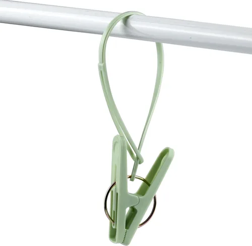 Vista 4 de Paquete de 24 alfileres de ropa con cuerda de plástico para tendedero, ganchos de secado multicolor para ropa, ganchos resistentes al viento