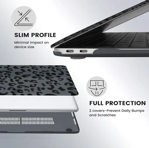 Vista 3 de iCasso Funda compatible con MacBook Pro de 13 pulgadas 2023, 2022, 2021-2016, M2/A2338/M1/A2251/A2289/A2159/A1989/A1708/A1706, carcasa rígida