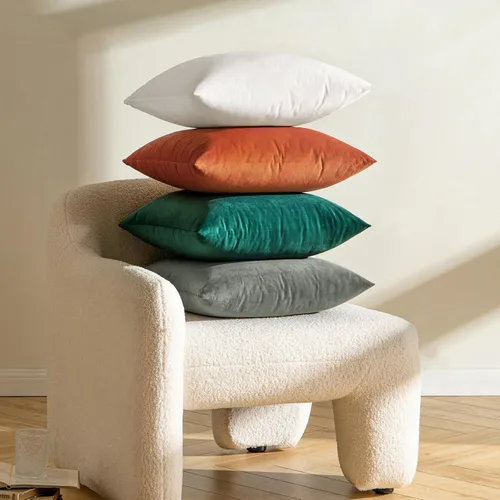 Vista 6 de ANRODUO - Juego de 2 fundas de almohada de terciopelo, suaves, decorativas, cuadradas o rectangulares, lisas, acogedoras, modernas, de decoración