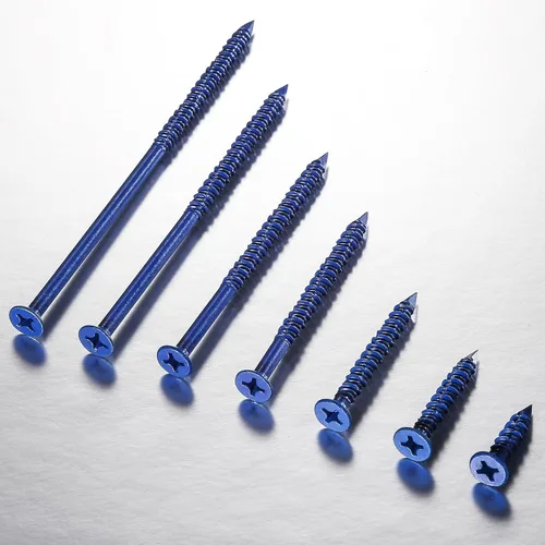 Vista 2 de Wensilon 49 piezas) Kit de ancla de tornillo para hormigón de 1/4" con cabeza plana azul para anclar a mampostería, bloque o ladrillo estuco