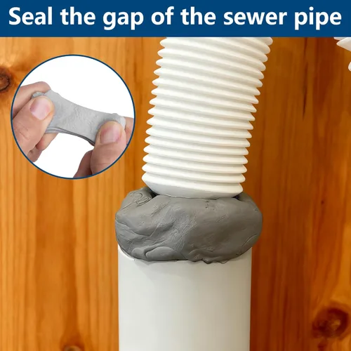 Vista 6 de Masilla de silicona moldeable de 79 x 1 pulgadas, cinta de masilla de sello de butilo impermeable de 0.197 in de grosor, cinta aislante gris