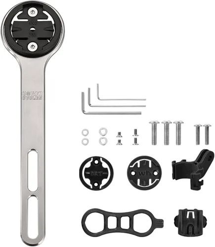 Vista 2 de corki Cycles - Soporte de computadora de titanio para bicicleta, soporte frontal para computadora de ciclismo de carretera, manillar integrado