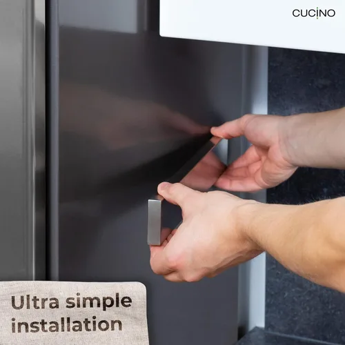 Vista 3 de Cucino Tira magnética para cuchillos para refrigerador, soporte magnético de acero para cuchillos para refrigerador