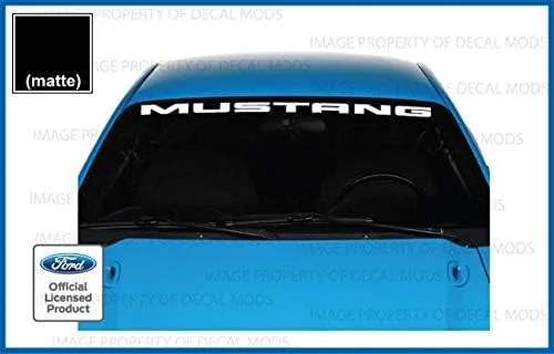 Vista 12 de Decal Mods Cartel para parabrisas delantero compatible con Ford Mustang (1999-2004), calcomanía gráfica V6 - M (negro brillante), CB