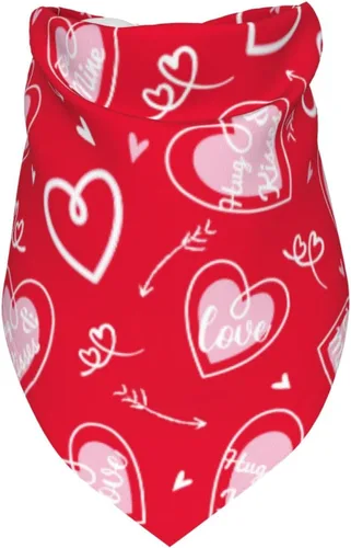 Vista 3 de Pañuelo rojo para perro con flecha de amor para el día de San Valentín, bufanda triangular, baberos, accesorios para mascotas, pañuelo para gatos
