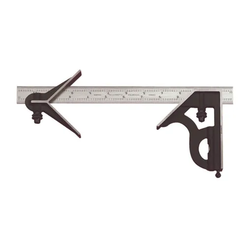 Vista 12 de Starrett Escuadra de combinación de acero con cabeza cuadrada - longitud de cuchilla de 4 pulgadas, cabezales de hierro fundido, acero endurecido