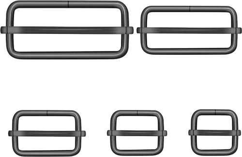 Vista 8 de CooBigo Paquete de 25 hebillas deslizantes ajustables de metal de 1 pulgada, ajustador rectangular Tri-Glide, deslizador de correa de tirantes