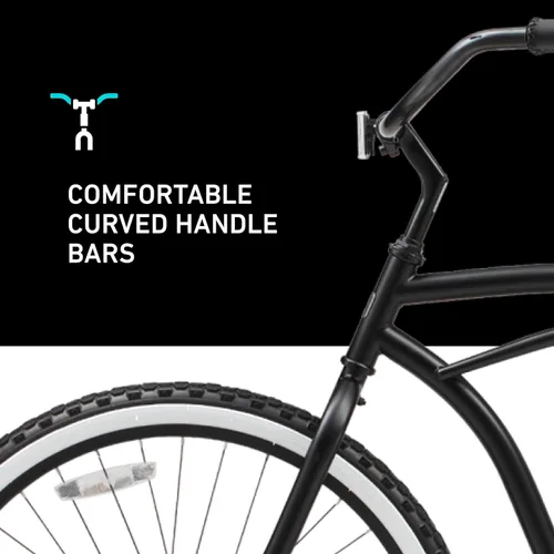 Vista 3 de sixthreezero Around The Block - Bicicleta de playa para hombre, bicicleta híbrida con soporte trasero