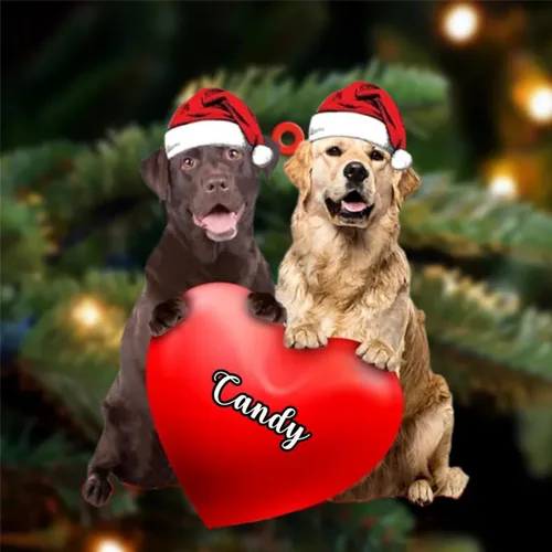 Vista 109 de Amantes de los perros de Navidad, corazón de perro de Navidad disponible para muchos perros Malamute de Alaska, adorno de Navidad, adorno