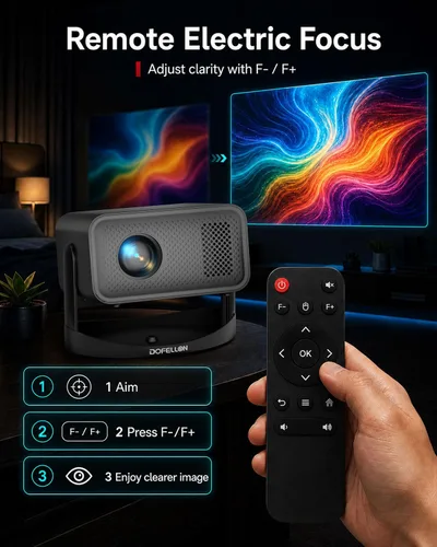 Vista 4 de Mini proyector inteligente 4K para cine en casa, WiFi y Bluetooth, nativo