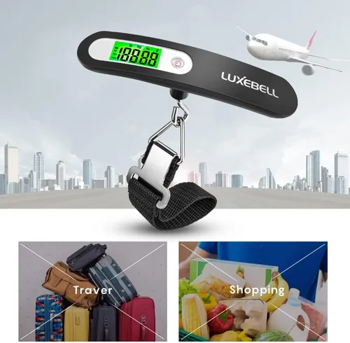 Vista 6 de Balanza digital de equipaje de regalo para maleta de viajero Balanza de peso de mano 110lbs