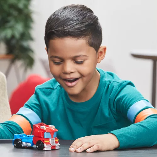 Vista 5 de Transformers Playskool Heroes Rescue Bots Academy Team Optimus Prime, figura de acción de 4.5 pulgadas, juguete de robot convertible para niños, a