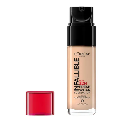 Vista 10 de L'Oreal Paris Maquillaje Infallible - Base ligera de maquillaje resistente hasta 32 horas, tono 390 Rosa Perla, 1 fl oz, el empaque puede variar