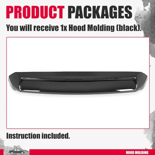 Vista 7 de Kojem Moldura de Protuberancia de Capó Compatible con Toyota Tundra Platinum 2014-2021 Estilo Código de Color 202 Negro Parrilla Superior Delantera