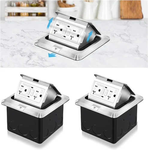 Vista 11 de Kit de toma de corriente eléctrica empotrada en el suelo Vagueior, caja de cubierta impermeable para toma de corriente eléctrica, toma de corriente