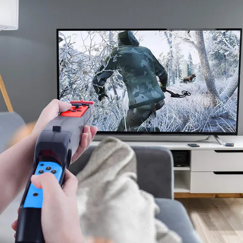 Vista 6 de Controlador de pistola de juego INFURIDER para Nintendo Switch juego de caza mango de agarre compatible para juegos de disparos Joy-con controlador
