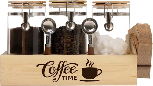 Vista 11 de Recipiente de Café de Vidrio Contenedores de Café para Café Molido Almacenamiento de Granos de Café Sellado Hermético con Abrazadera de Bloqueo