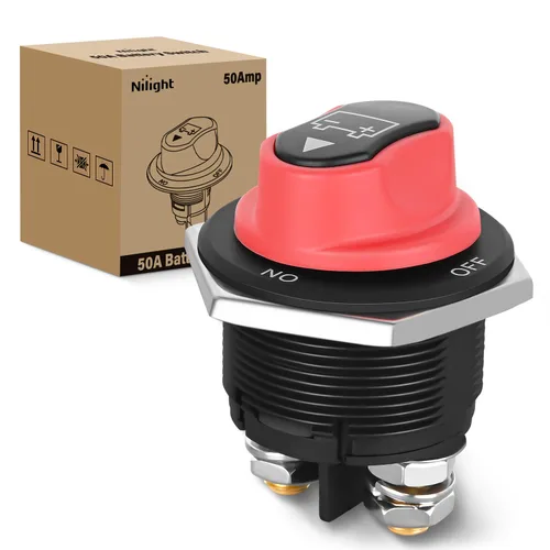 Vista 12 de Nilight - Interruptor de batería 1-2-Ambos-apagado, interruptores de corte maestro de desconexión de 12V-48V para lancha, automóvil, caravana