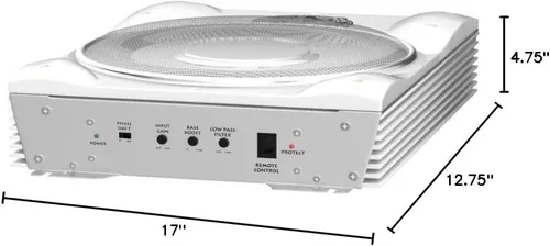 Vista 8 de Sistema de subwoofer marino de perfil bajo - Altavoz de graves amplificado impermeable y activo de 1000 vatios y 8 pulgadas, caja amplificadora