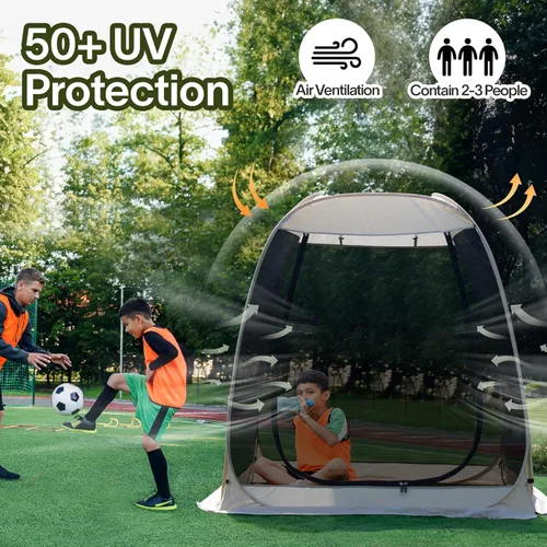 Vista 3 de Alvantor Cenador desplegable con mosquitera, refugio solar instantáneo resistente a los rayos UV para patio y patio trasero, tienda de campaña