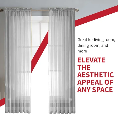 Vista 5 de Sapphire Home - Paneles de cortina (2 unidades), cortinas translúcidas de 54 x 84 (108 de ancho en total), paneles de gasa para dormitorio, sala