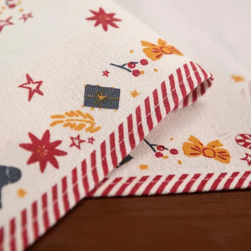 Vista 7 de Folkulture Caminos de mesa navideños de 108 pulgadas de largo para decoración temática navideña, camino de estilo rústico bohemio para decoración