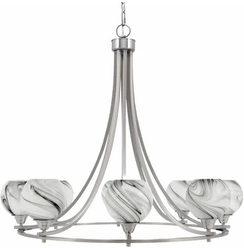 Vista 23 de Toltec Lighting 3408-BN-300 Paramount - Lámpara de araña de 8 luces elevadas, 31 pulgadas de alto y 31.25 pulgadas de ancho, color acabado: níquel