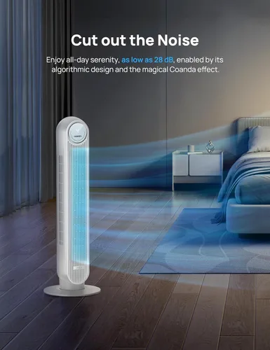 Vista 7 de Dreo Ventiladores de torre: ventiladores oscilantes sin aspas de 40 y 36 pulgadas, control WiFi/aplicación, refrigeración de alta velocidad